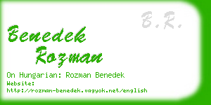 benedek rozman business card